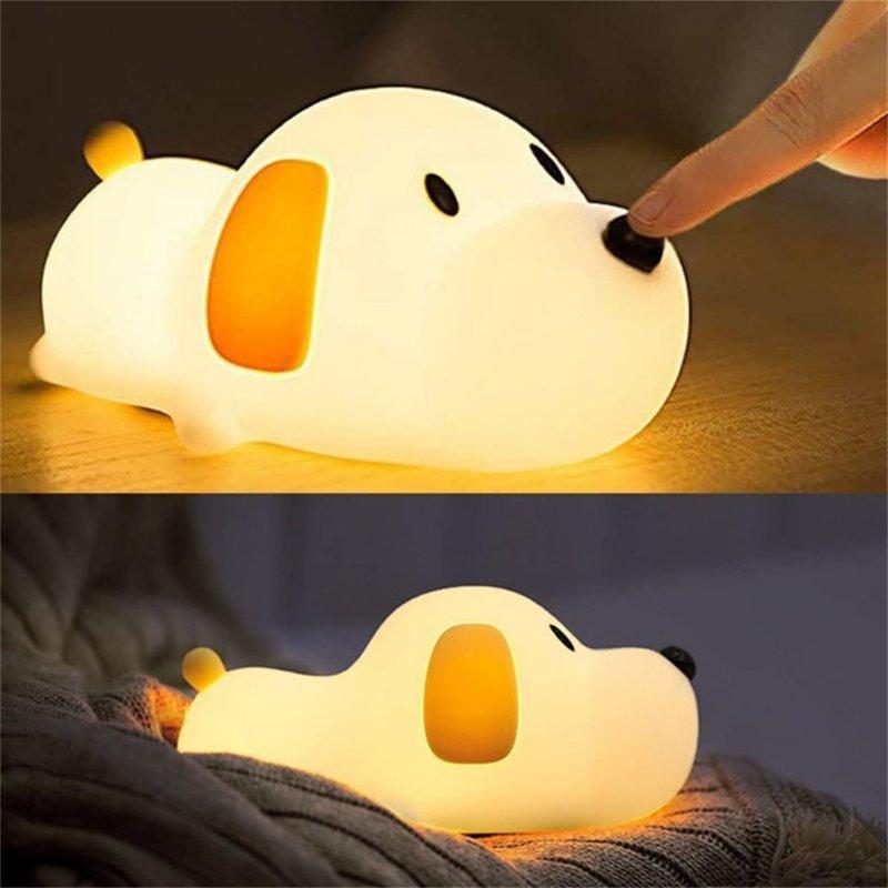 LED Night Lights |   Wholesale 1.5W LED Lying Flat Dog Night Light With 30/60 Min Timer 2700-6500K Portable Dimmable Adjustable Brightness Bedside Lamp For Boys Girls dual light source LED Lighting Dual light source