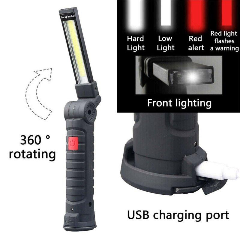 LED Night Lights |   Wholesale Cob Led Work Light Super-Bright Usb Rechargeable Torch Flashlight Non-slip Folding 360-degree Rotation Torch Lamp LED Lighting BL-W52 large