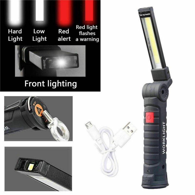 LED Night Lights |   Wholesale Cob Led Work Light Super-Bright Usb Rechargeable Torch Flashlight Non-slip Folding 360-degree Rotation Torch Lamp LED Lighting BL-W52 large