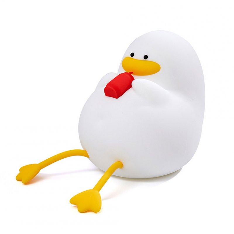 LED Night Lights |   Wholesale Cute Duck Night Light 3-level Brightness Adjustment Color Changing Timing Children Sleeping Lamp without Hat LED Lighting LED Night Lights