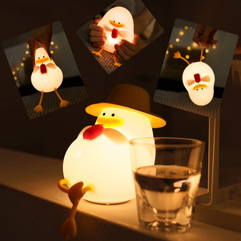 LED Night Lights |   Wholesale Cute Duck Night Light 3-level Brightness Adjustment Color Changing Timing Children Sleeping Lamp without Hat LED Lighting LED Night Lights