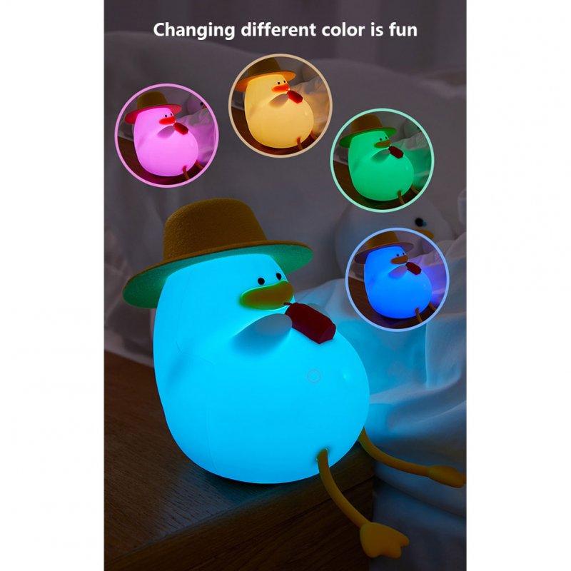 LED Night Lights |   Wholesale Cute Duck Night Light 3-level Brightness Adjustment Color Changing Timing Children Sleeping Lamp without Hat LED Lighting LED Night Lights