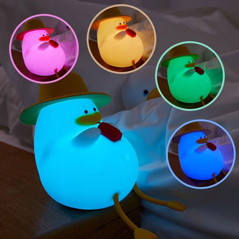 LED Night Lights |   Wholesale Cute Duck Night Light 3-level Brightness Adjustment Color Changing Timing Children Sleeping Lamp without Hat LED Lighting LED Night Lights