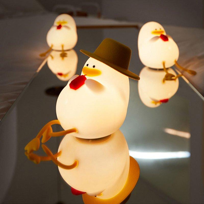 LED Night Lights |   Wholesale Cute Duck Night Light 3-level Brightness Adjustment Color Changing Timing Children Sleeping Lamp without Hat LED Lighting LED Night Lights