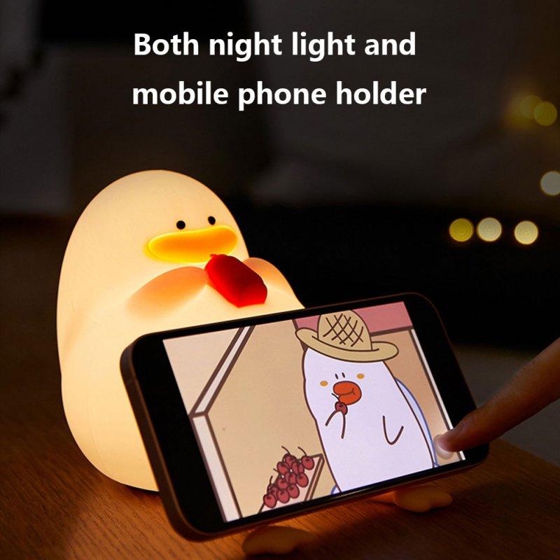 LED Night Lights |   Wholesale Cute Duck Night Light 3-level Brightness Adjustment Color Changing Timing Children Sleeping Lamp without Hat LED Lighting LED Night Lights