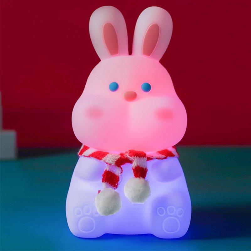 LED Night Lights |   Wholesale Cute Rabbit Led Silicone Night Light Usb Rechargeable Colorful Remote Control Lamp For Kids Baby Toy Gift Rabbit Night Light LED Lighting LED Night Lights