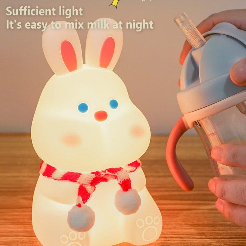 LED Night Lights |   Wholesale Cute Rabbit Led Silicone Night Light Usb Rechargeable Colorful Remote Control Lamp For Kids Baby Toy Gift Rabbit Night Light LED Lighting LED Night Lights