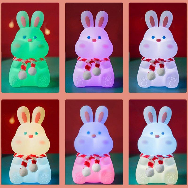 LED Night Lights |   Wholesale Cute Rabbit Led Silicone Night Light Usb Rechargeable Colorful Remote Control Lamp For Kids Baby Toy Gift Rabbit Night Light LED Lighting LED Night Lights