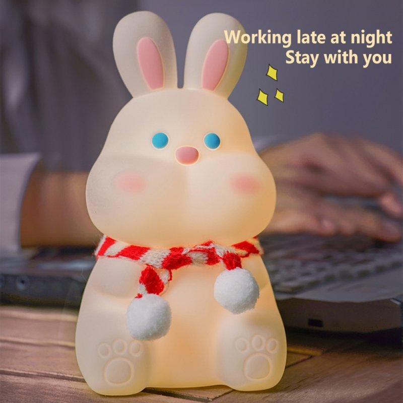 LED Night Lights |   Wholesale Cute Rabbit Led Silicone Night Light Usb Rechargeable Colorful Remote Control Lamp For Kids Baby Toy Gift Rabbit Night Light LED Lighting LED Night Lights