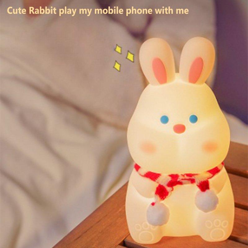 LED Night Lights |   Wholesale Cute Rabbit Led Silicone Night Light Usb Rechargeable Colorful Remote Control Lamp For Kids Baby Toy Gift Rabbit Night Light LED Lighting LED Night Lights