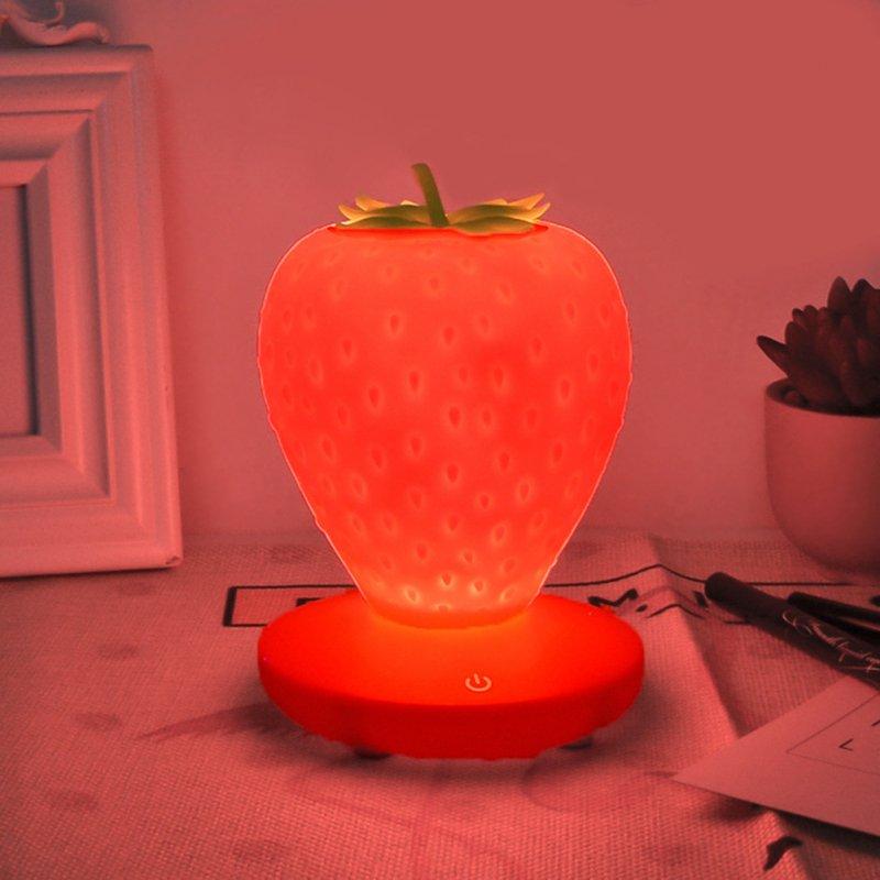 LED Night Lights |   Wholesale Led Night Light Strawberry Shape Usb Rechargeable Eye Protection Decorative Table Lamp For Bedroom Decor red LED Lighting LED Night Lights