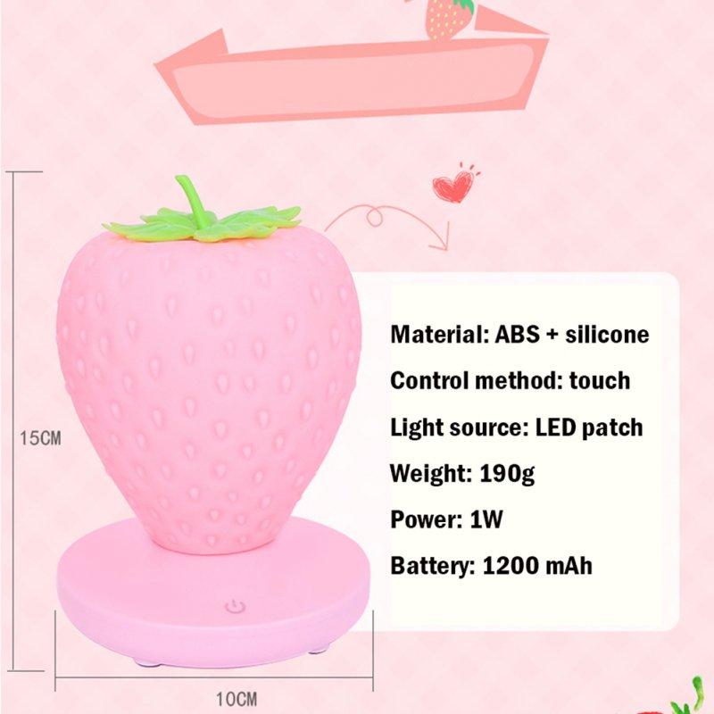 LED Night Lights |   Wholesale Led Night Light Strawberry Shape Usb Rechargeable Eye Protection Decorative Table Lamp For Bedroom Decor red LED Lighting LED Night Lights