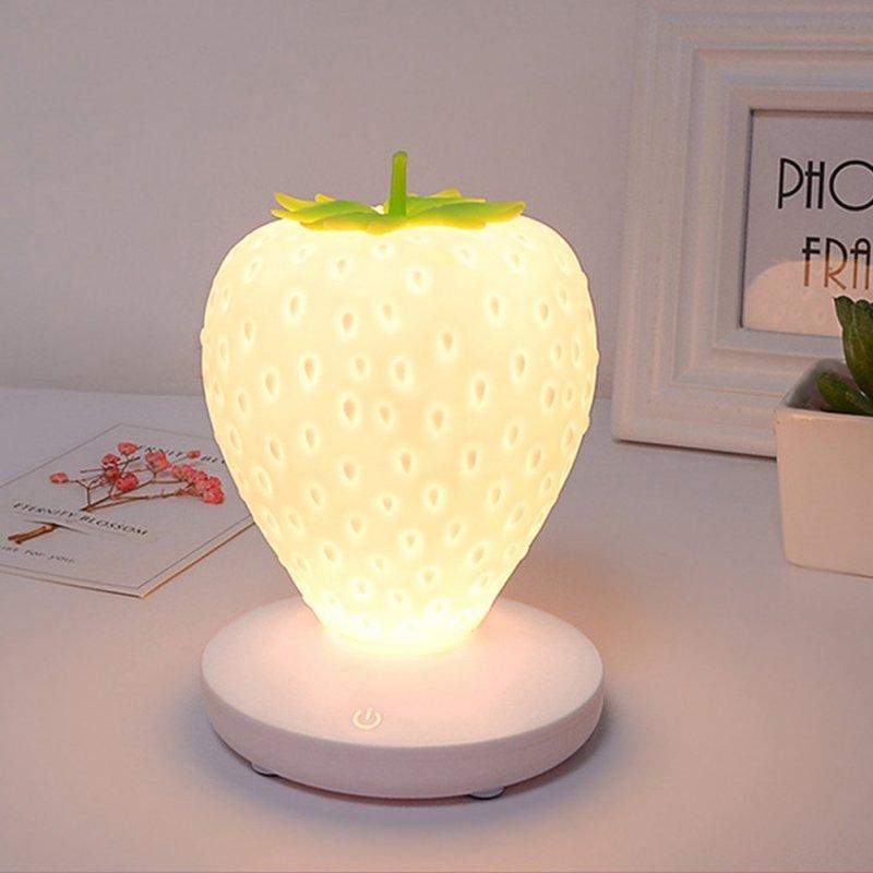 LED Night Lights |   Wholesale Led Night Light Strawberry Shape Usb Rechargeable Eye Protection Decorative Table Lamp For Bedroom Decor red LED Lighting LED Night Lights