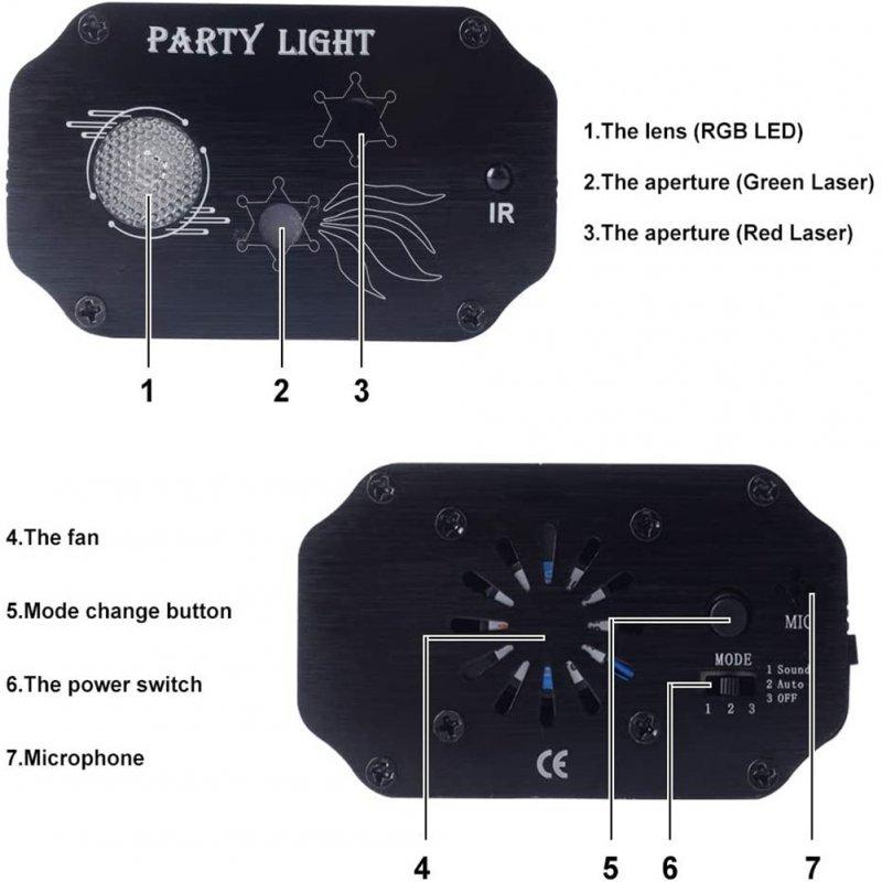 Special LED Lights |   Wholesale Disco Party  Lights Flash Stage Lamp Voice Control Multiple Modes Projector With Remote Control For Party Bar Birthday Wedding Holiday Event EU Plug LED Lighting EU plug