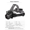 Headlamps |   Wholesale 30w Xhp160 Led Headlamp 170 Degree Adjustable Telescopic Zoom Type-c Rechargeable Head Lights With Led Battery Indicator  (without battery) Headlamps (without battery)