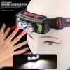 Headlamps |   Wholesale Powerful Led Headlight Ipx4 Waterproof Usb Charging Wave Sensor Power Display Strong Light Head Lamp light induction Headlamps Headlamps