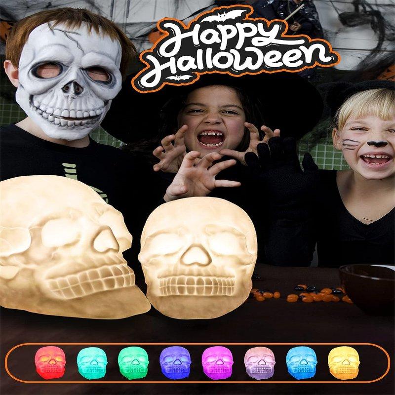 Special LED Lights |   Wholesale Led Skull Light With Remote Control USB Rechargeable Touch Control Skeleton Lamp For Halloween Party Horror Decoration White LED Lighting Special LED Lights