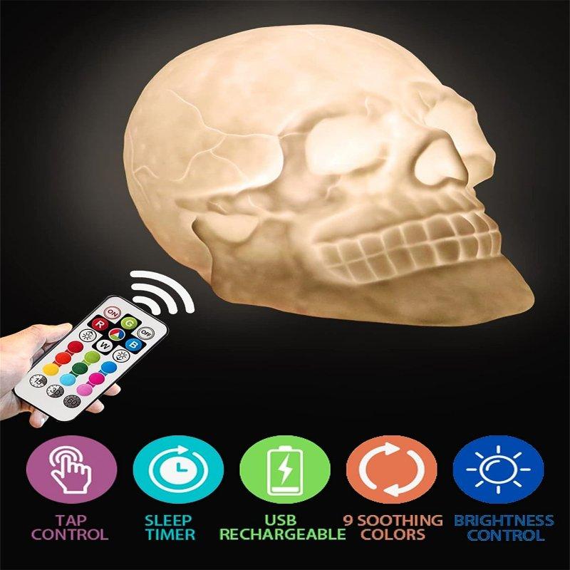 Special LED Lights |   Wholesale Led Skull Light With Remote Control USB Rechargeable Touch Control Skeleton Lamp For Halloween Party Horror Decoration White LED Lighting Special LED Lights